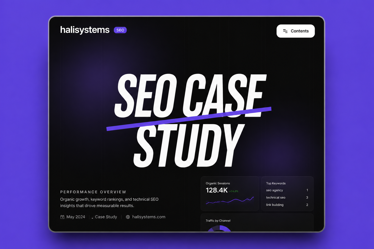 Halisystems SEO case study mockup